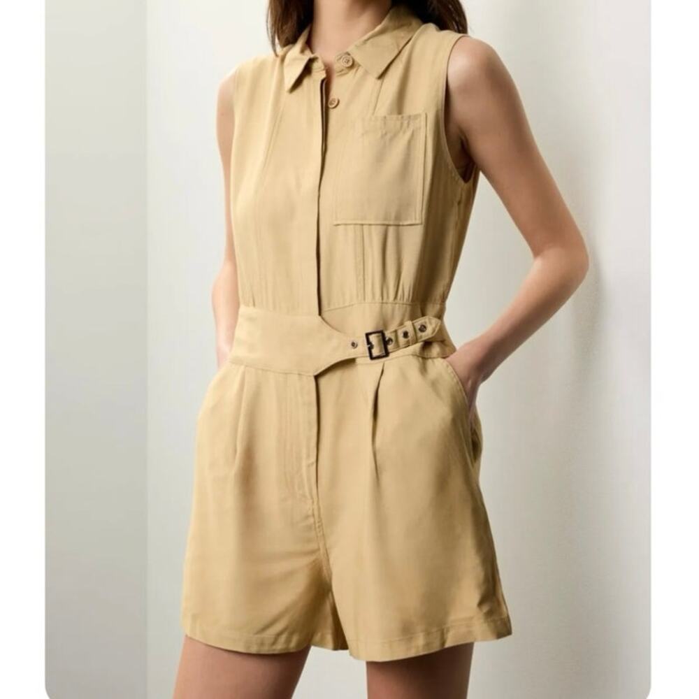 Jason Wu Tan Belted Safari Romper size 6